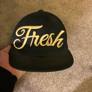 “Fresh” snap back hat black